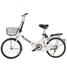 Agoinz Bike Agoinz Folding Bike Mountain Bike White Shock Absorbing, Variable Speed Bicycle, With Back Seat And Basket, Lightweight And Stylish, Running On The Highway