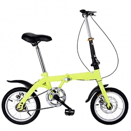 Agoinz Bike Agoinz Green Bicycl Mountain Bike Dustproof Wear-resistant, Effortless Riding, Breathable And Smooth Soft Cushion, Tires Low Friction 16 Inches Folding Bike