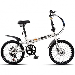 Agoinz Folding Bike Agoinz Mountain Bicycle White Folding Bike 20 Inch Saddle Retractable Easy To Fold, Small Space Occupation, Ergonomic, Anti-skid Tires Bike