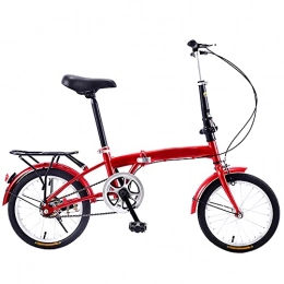 Agoinz Folding Bike Agoinz Mountain Bike Bicycl Dustproof, 16 Inches Wear-resistant Tires Low Friction, Effortless Riding, Breathable And Smooth Soft Cushion, Red Folding Bike