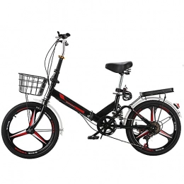 Agoinz Folding Bike Agoinz Mountain Bike Black Bicycle Variable Speed Folding Bike, Lightweight And Stylish, Shock Absorbing, Running On The Highway, With Back Seat And Basket