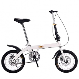 Agoinz Folding Bike Agoinz Mountain Bike Folding Bike 16 Inches Dustproof Wear-resistant, Breathable And Smooth Soft Cushion White Bicycl Effortless Riding, Tires Low Friction