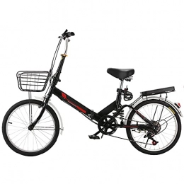 Agoinz Bike Agoinz Mountain Bike Folding Bike Lightweight And Stylish, Variable Speed Bicycle, Shock Absorbing, With Back Seat And Basket, Running On The Highway, White