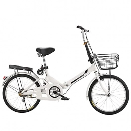 Agoinz Bike Agoinz Mountain Bike Folding Bike, ​Shock ​Absorbing White Bicycle, Lightweight And Stylish, Variable Speed Running On The Highway, With Back Seat