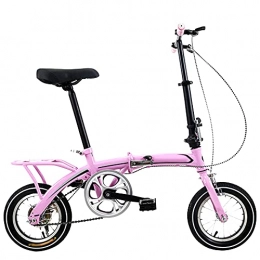 Agoinz Folding Bike Agoinz Mountain Bike Pink Bicycl Effortless Riding Folding Bike 12 Inches Dustproof Wear-resistant Tires Low Friction, Breathable And Smooth Soft Cushion