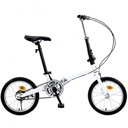 Agoinz Folding Bike Agoinz Mountain Bike White Bicycl 16" Dustproof Wear Resistant, Effortless Riding Folding Bike, Breathable And Smooth Soft Cushion, Tires Low Friction