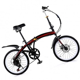 Agoinz Folding Bike Agoinz Mountain Bikes Black Cycling Sensitive Fast Folding, Six Level Shifting, For 20 Inch, Thickened High Carbon Steel Material, Ergonomic For Adults Men Women