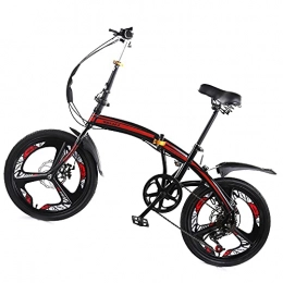 Agoinz Folding Bike Agoinz Mountain Bikes Black Cycling, Six Level Shifting, For 20 Inch, Fast Folding Ergonomic For Adults Men Women, Thickened High Carbon Steel Material