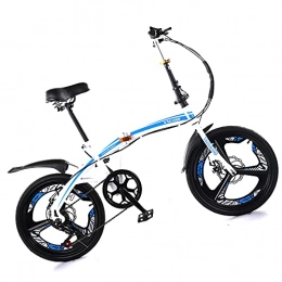 Agoinz Folding Bike Agoinz Mountain Bikes Cycling Fast Folding Ergonomic For 20 Inch, Thickened High Carbon Steel Material, Six Level Sensitive Shifting, ​For Adults Men Women