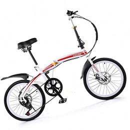 Agoinz Folding Bike Agoinz Red Cycling Sensitive Mountain Bikes Fast Folding, Six Level Shifting, For 20 Inch, Thickened High Carbon Steel Material, Ergonomic For Adults Men Women