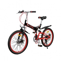 Agoinz Bike Agoinz Universal Folding Bicycle, 22-inch Wheels, 7 Speeds, Light And Easy To Fold And Shock Absorption, Very Suitable For Urban And Rural Travel, Red