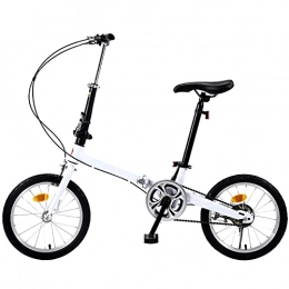 Agoinz Folding Bike Agoinz White Bicycl Mountain Bike 16" Dustproof Wear Resistant, Effortless Riding Folding Bike, Breathable And Smooth Soft Cushion, Tires Low Friction
