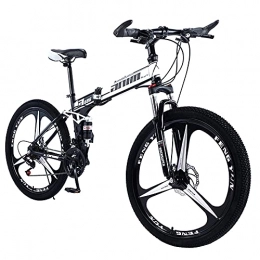 Agoinz Folding Bike Agoinz White Bikes Mountain Bike Fast Folding Ergonomic Lightweight, 27 Speeds Dual Bike Sport, With Anti Slip Wear Resistant, For Men Or Women Wheel