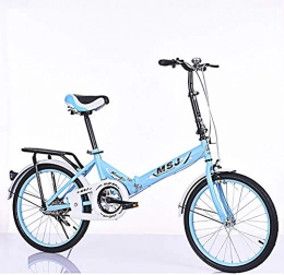 AI-QX Folding Bike AI-QX Bikes First Class Folding City bike 20" Comfort Saddle Ladies Cruiser Bike with Basket, Blue