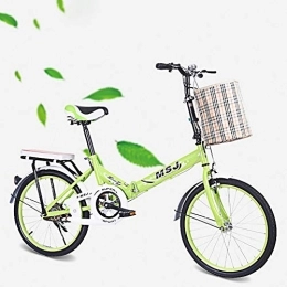 AI-QX Bike AI-QX Bikes First Class Folding City bike 20" Comfort Saddle Ladies Cruiser Bike with Basket, Green