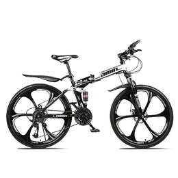 AI-QX Folding Bike AI-QX Eurobike Bicycle 26'' Mountain Bike 30 Speed Dual Disc Brake Spoke Wheels Bike, Black