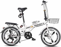 AJH Folding Bike AJH Folding Bikes Folding Bicycle Brake Folding Bicycle Women's Bicycle 6-speed 20-inch Wheeled City Bicycle (Color: Black, Size: 150 * 30 * 100cm)