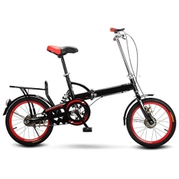 All-Purpose Bike All-Purpose Foldable Bicycle, 16 Inch 6 Speed ​​City Folding Compact Suspension Bike High Carbon Steel Bicycle Urban Commuters for Boy and Girls Easy to Store in Caravan, Black