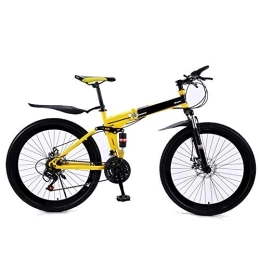 All-Purpose Folding Bike All-Purpose Foldable Mountain Bike 26 Inches, MTB Bicycle with Spoke Wheel 21 / 24 / 27 Speed Gear Bike Spokes for Adult Ladies Men Unisex, 21 stage shift
