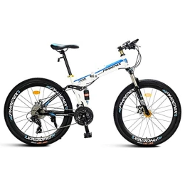 DYB Bike All Terrain Mountain Bike, Foldable Portable 26" Full Suspension High Carbon Steel Cross Country Bicycle Double Shock Absorption Double Disc Brake One Wheel Bicycle Unisex
