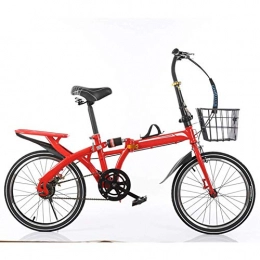 Allamp Folding Bike Allamp Outdoor sports Folding Bicycle, 16 Inches Shock Absorbing Folding TwoWheel Mini Pedal High Carbon Steel Frame Frame Light City Bicycle Adult Student