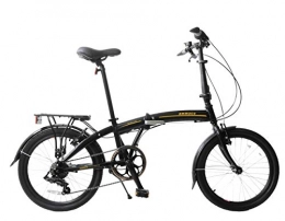 Ammaco Folding Bike Ammaco. Folda Lite 20" Wheel Folding Bike Commuter Holiday Caravans 7 Speed Lightweight Alloy Black / Gold