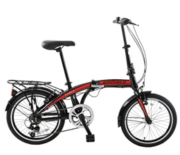 Ammaco Bike Ammaco. Pakka 20" Wheel Alloy Lightweight Folding Commuter City Caravan Boat Bike Black / Red 6 Speed Mens Womens