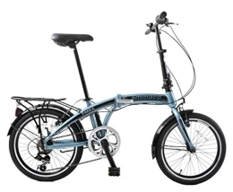 Ammaco Bike Ammaco. Pakka 20" Wheel Alloy Lightweight Folding Commuter City Caravan Boat Bike Blue Grey 6 Speed Mens Womens