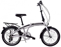 Ammaco. Pakka 20" Wheel Folding City Commuter Caravan Folder Bike 6 Speed Silver/Black