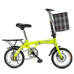 AOHMG  AOHMG 20'' Folding Bike, 7-Speed Lightweight Steel Frame Compact Commuter Foldable City Bicycle, with Rear Rack / Wear-Resistant Tire, Green