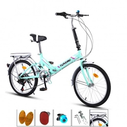 AOHMG  AOHMG 20'' Folding Bike, 7-Speed Steel Frame Unisexe Compact Commuter Foldable City Bicycle, with Anti-Skid Wear-Resistant Tire / Fenders, A