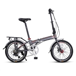 AOHMG  AOHMG 20'' Folding Bike for Adults Lightweight, 7-Speed Shimano Gears Aluminum Frame Unisexe Foldable City Bicycle, with Fenders / Rear Rack, Black