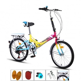 AOHMG  AOHMG 20'' Folding Bike for Adults Lightweight, 7-Speed Steel Frame Unisexe Commuter Foldable City Bicycle, with Front and Rear Fenders, Multicolor