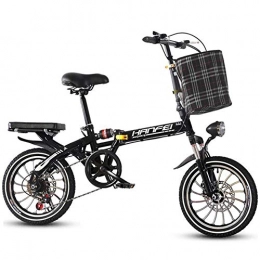 AOHMG Bike AOHMG Folding Bikes for Adults, 7-Speeds Derailleur Folding Bicycle Lightweight Durable Frame, Black_16in