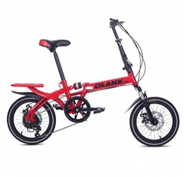 AOHMG Bike AOHMG Folding Bikes for Adults Lightweight, 6-Speed City Folding Bikes Folding Bicycle Dual Disc Brake, Red_16in