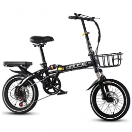 AOHMG Bike AOHMG Folding Bikes for Adults Lightweight, 7-Speed Aluminum Foldable Bike Reinforced Frame, Black_16in