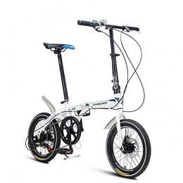 AOHMG Folding Bike AOHMG Folding Bikes for Adults Lightweight, Single-Speed Foldable Bike Comfort Saddle, White_16in