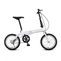 AOHMG Folding Bike AOHMG Folding Bikes for Adults Lightweight, Single-Speed Foldable Bike With Comfort Saddle, White_16in
