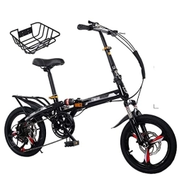 Aoyo Bike Aoyo 20-inch Folding Bicycle Can Be Put In The Trunk, Ultra-light Portable Bicycles For Men And Women(Size:Variable speed black-double shock absorption)