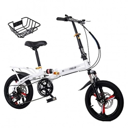 Aoyo Bike Aoyo 20-inch Folding Bicycle Can Be Put In The Trunk, Ultra-light Portable Bicycles For Men And Women(Size:Variable speed white-double shock absorption)