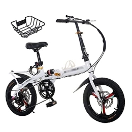 Aoyo Folding Bike Aoyo 20-inch Folding Bicycle Can Be Put In The Trunk, Ultra-light Portable Bicycles For Men And Women(Size:Variable speed white-single shock absorption)