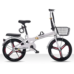 Aoyo Folding Bike Aoyo Folding Bicycle Youth Ultralight Variable Speed Mountain Bike Portable And Lightweight 20 Inch High Carbon Steel Bicycle(Color:One wheel single speed-white)