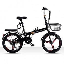 Aoyo Bike Aoyo Folding Bicycle Youth Ultralight Variable Speed Mountain Bike Portable And Lightweight 20 Inch High Carbon Steel Bicycle(Color:One-wheel speed change-Black)
