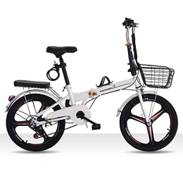 Aoyo Bike Aoyo Folding Bicycle Youth Ultralight Variable Speed Mountain Bike Portable And Lightweight 20 Inch High Carbon Steel Bicycle(Color:One-wheel speed change-white)