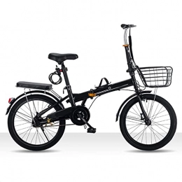 Aoyo Bike Aoyo Folding Bicycle Youth Ultralight Variable Speed Mountain Bike Portable And Lightweight 20 Inch High Carbon Steel Bicycle(Color:Single speed-Black)