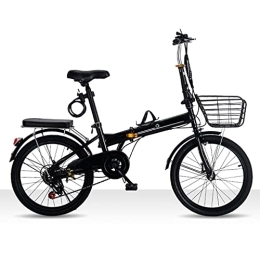 Aoyo Bike Aoyo Folding Bicycle Youth Ultralight Variable Speed Mountain Bike Portable And Lightweight 20 Inch High Carbon Steel Bicycle(Color:Variable speed-Black)
