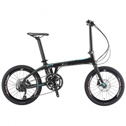 AQAWAS Folding Bike AQAWAS 20-Inch Adult Folding Bike, Foldable Compact Bicycle with Anti-Skid and Wear-Resistant Tire, Great for Urban Riding and Commuting, Blue