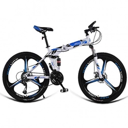 AQAWAS Folding Bike AQAWAS 24-Inch Adult Folding Bike, 21-Speed Foldable Compact Bicycle, Great for Urban Riding and Commuting, with Anti-Skid and Wear-Resistant Tire, Blue