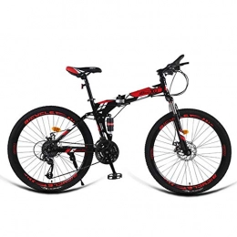 AQAWAS Folding Bike AQAWAS 24-Inch Adult Folding Bike, Great for Urban Riding and Commuting, 24-Speed Foldable Compact Bicycle, with Anti-Skid and Wear-Resistant Tire, Red
