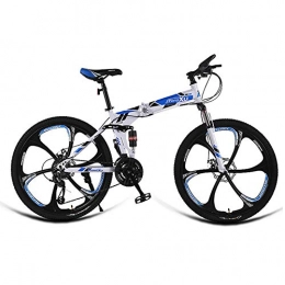 AQAWAS Bike AQAWAS 27-Speed Adult Folding Bike, 24-Inch Anti-Slip Bicycles, with Front and Rear Fenders Great for Urban Riding and Commuting, Blue